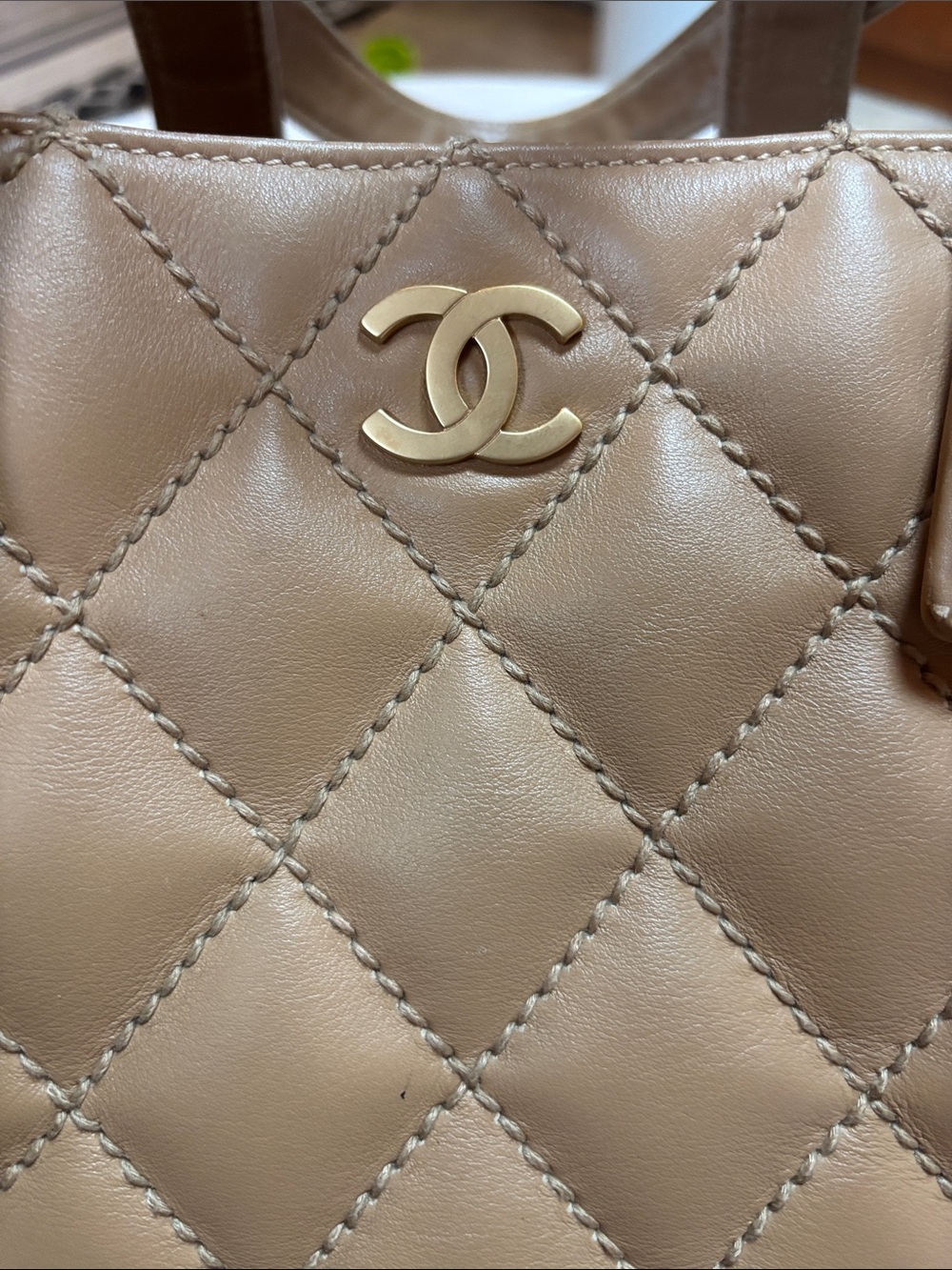 CHANEL Quilted Top-Handle Satchel in Camel Brown with Gold CC - Picture 2 of 7